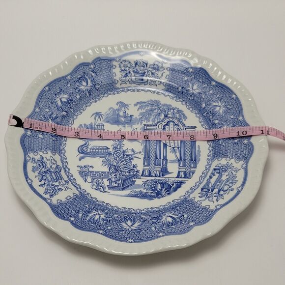 Spode Blue Room Collection Regency Series England Pagoda Dinner Plate 11 Inches - Picture 8 of 13